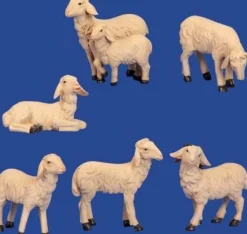 Merkloos Schaapjes Voor Kerststal - Schaapjes Beeldjes - H=4 - 7 Cm - Set Van 6 Stuks Sale