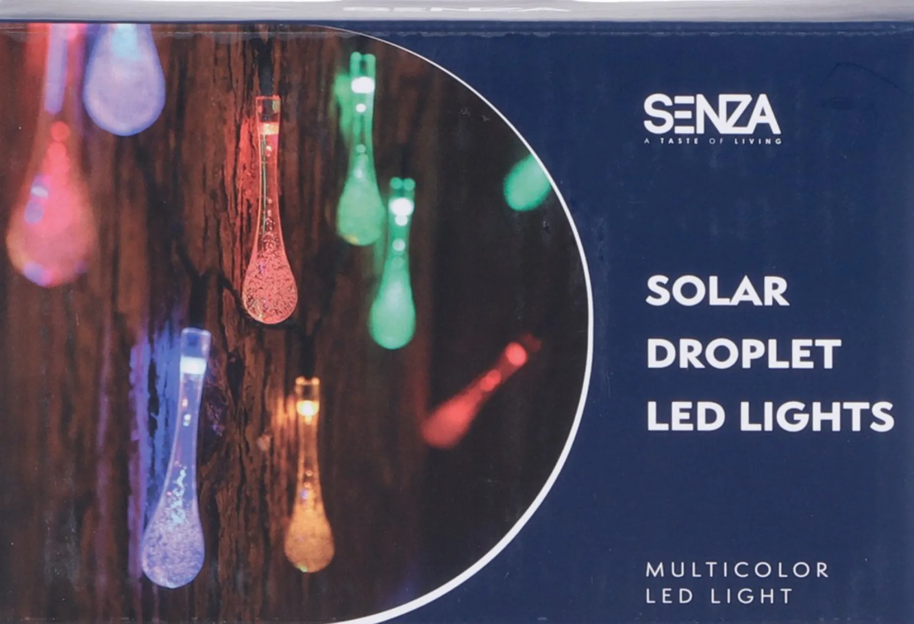 * Lichtslangen^Senza Solar Led Slinger - Regendruppels - Werkt Op Zonne-Energie - 20 Lampjes - Rgb Verlichting