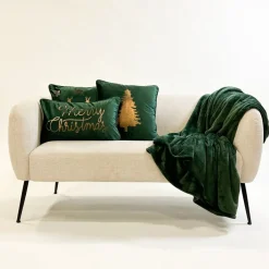 Sierkussen.nl Set Van 3 Kerst Sierkussens - Rood - Wit - Groen - Goud - 3X Merry Christmas - Inclusief Polyestervulling - Zachte Stoffen - Sfeerkussens Sale