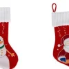 Merkloos Set Van 2 Kerstsokken - 42 Cm - Kerstman - Sneeuwpop - Kerstsok - Rood Shop