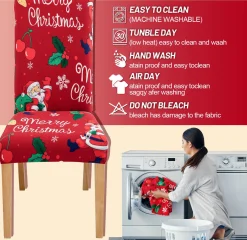 Merkloos Kerstpakketten^Set Van 6-Kerst Stoelhoezen, Stoelhoes Feestelijke Cover Decoratie Beschermer Stoelhoes Party Restaurant Stoelhoes