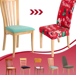 Merkloos Kerstpakketten^Set Van 12-Kerst Stoelhoezen, Stoelhoes Feestelijke Cover Decoratie Beschermer Stoelhoes Party Restaurant Stoelhoes