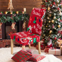 Merkloos Kerstpakketten^Set Van 12-Kerst Stoelhoezen, Stoelhoes Feestelijke Cover Decoratie Beschermer Stoelhoes Party Restaurant Stoelhoes