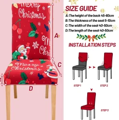 Merkloos Kerstpakketten^Set Van 12-Kerst Stoelhoezen, Stoelhoes Feestelijke Cover Decoratie Beschermer Stoelhoes Party Restaurant Stoelhoes