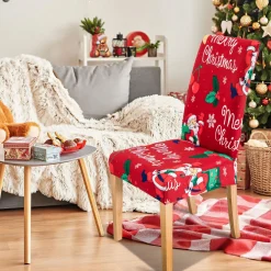 Merkloos Kerstpakketten^Set Van 12-Kerst Stoelhoezen, Stoelhoes Feestelijke Cover Decoratie Beschermer Stoelhoes Party Restaurant Stoelhoes