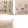Sierkussen.nl Set Van 3 Sierkerst Kussens - Wit En Goud - 1X Deer - 1X Christmas - 1X Merry - Inclusief Polyester Vulling - Zachte Stoffen - Sfeerkussens Cheap