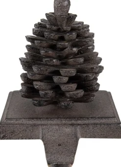 Trendybywave Set Van 2 X Haak Kerstsok Dennenappel 11X9X13 Cm Bruin Ijzer Hot