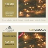 Anna's Collection Kerstlichtsnoeren^Set Van 2X Stuks Cascade Draadverlichting Lichtsnoer Met 160 Lampjes Warm Wit Met 8 Lichtdraden - Lichtsnoeren - Kerstverlichting