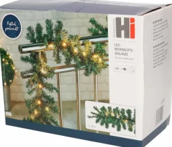 Merkloos Set Van 2X Stuks Dennenslingers / Dennen Guirlandes Groen Met Verlichting 270 X 20 Cm - Kerstslingers / Dennen Slingers Online