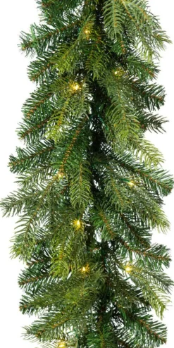 Decoris Set Van 2X Stuks Kerst Dennenslinger/Dennenguirlandes Groen Met Twinkelende Verlichting 270 Cm - Kerstslingers Sale