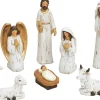 Advent Set Van 10X Stuks Kerststal Beelden/Kerstbeelden Wit Met Goud 5-21 Cm Discount
