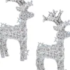 Lumineo Verlichte Kerstfiguren^Set Van 2X Stuks Kerstverlichting Led Figuren Voor Buiten Rendier 60 Cm Met 50 Lampjes Koel/Helder Wit