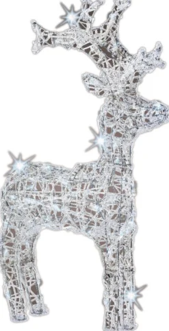 Lumineo Verlichte Kerstfiguren^Set Van 2X Stuks Kerstverlichting Led Figuren Voor Buiten Rendier 60 Cm Met 50 Lampjes Koel/Helder Wit