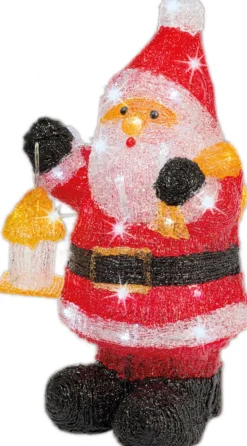Lumineo Verlichte Kerstfiguren^Set Van 2X Stuks Kerstverlichting Led Figuren Voor Buiten Kerstman 24 X 20 X 46 Cm Met 40 Lampjes Helder Wit