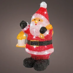 Lumineo Verlichte Kerstfiguren^Set Van 2X Stuks Kerstverlichting Led Figuren Voor Buiten Kerstman 24 X 20 X 46 Cm Met 40 Lampjes Helder Wit