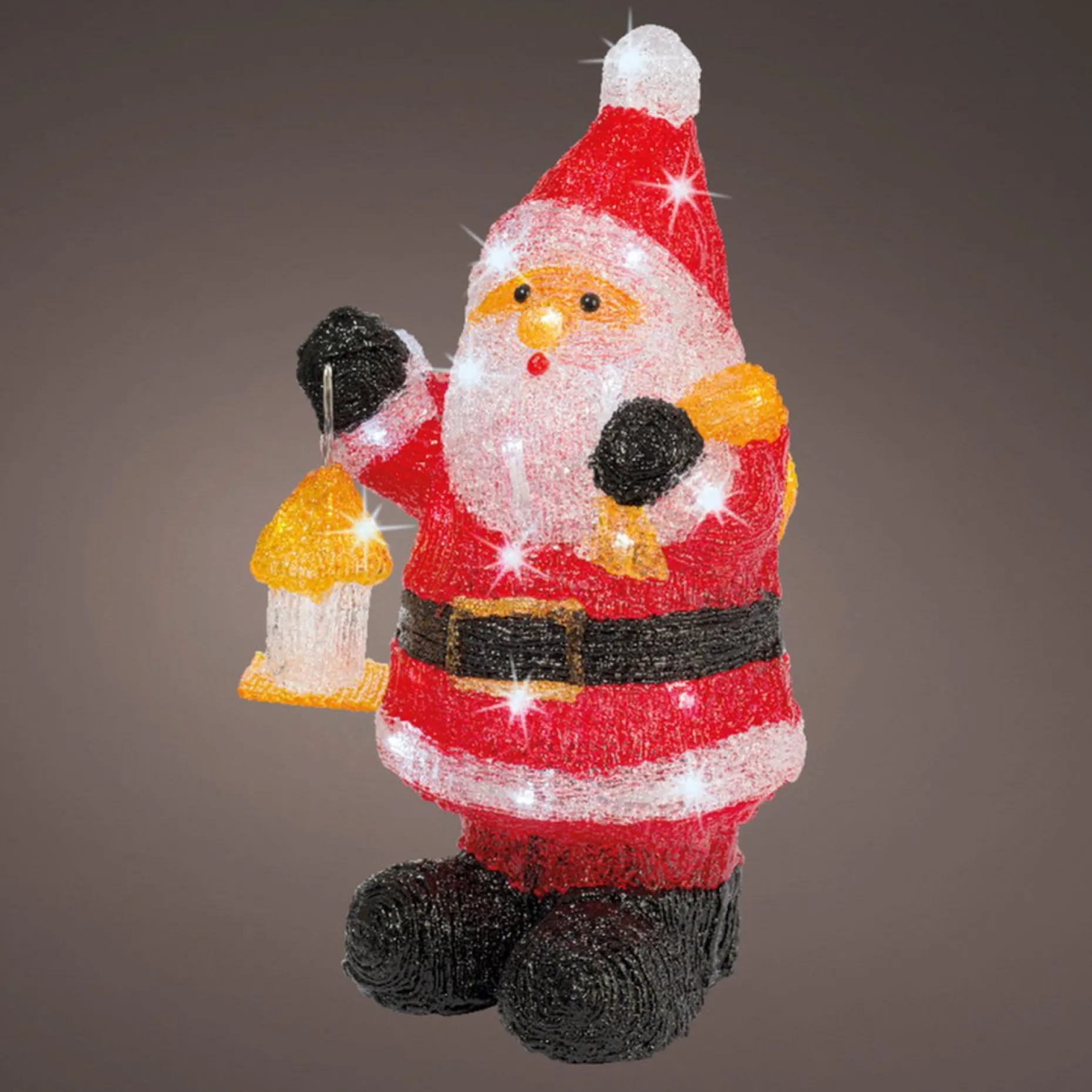 Lumineo Verlichte Kerstfiguren^Set Van 2X Stuks Kerstverlichting Led Figuren Voor Buiten Kerstman 24 X 20 X 46 Cm Met 40 Lampjes Helder Wit