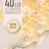 Merkloos Kerstboomverlichting^Set Van 2X Stuks Kerstverlichting Transparant Snoer Met 40 Lampjes Warm Wit 300 Cm - Kerstlampjes/Kerstlichtjes - Binnen/Buiten
