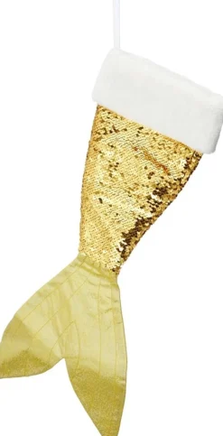 Merkloos Set Van 3X Stuks Kerstversiering Kerstsokken Zeemeerminnen Staart Zilver/Rood/Goud 45 Cm Online