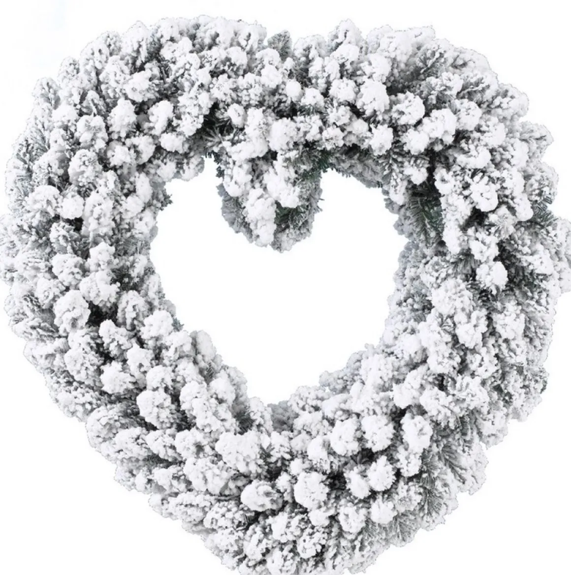 Decoris Set Van 2X Stuks Kerstversiering Kerstkrans Hart Met Sneeuw Deco 50 Cm Fashion