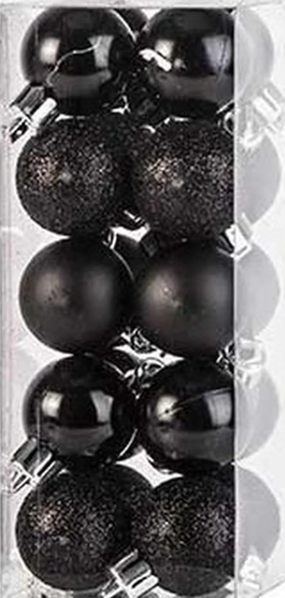 Merkloos Set Van 40X Stuks Kunststof Kerstballen Mix Zwart En Koper 3 Cm - Kerstversiering Koperkleurig, Zwart Sale