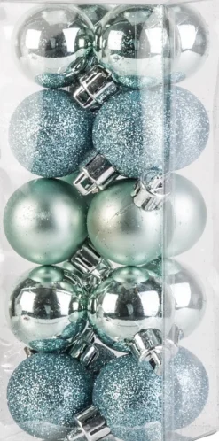 Merkloos Set Van 40X Stuks Kunststof Kerstballen Mix Roze En Mintgroen 3 Cm - Kerstversiering Groen, Mintgroen, Roze, Oudroze Fashion