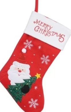 Merkloos Set Van 4X Stuks Rood/Witte Kerstsok Kerstversiering Met Kerstman Borduursel 40 C Cheap