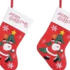 Merkloos Set Van 2X Stuks Rood/Witte Kerstsok Kerstversiering Met Kerstman/Kerstboom 40 Cm Online