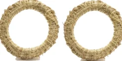 Merkloos Set Van 5X Stuks Stro Kerstkransen Om Te Decoreren 40 Cm - Kerst Deurkransen Best Sale
