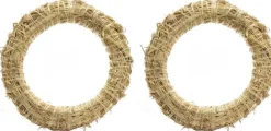 Merkloos Set Van 6X Stuks Stro Kerstkransen Om Te Decoreren 35 X 6 Cm Best Sale