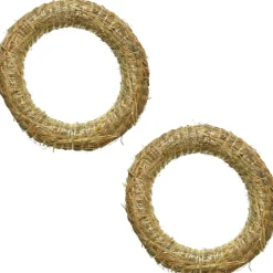 Merkloos Set Van 5X Stuks Stro Kerstkrans Om Te Decoreren 20 Cm - Kerst Deurkransen - Strokransen Cheap