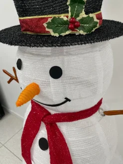 Magic Christmas Toys Verlichte Kerstfiguren^Sneeuwpop Kerst Sneeuwman Met Witte (Happy Christmas) Luxe Xxl (1.20M)