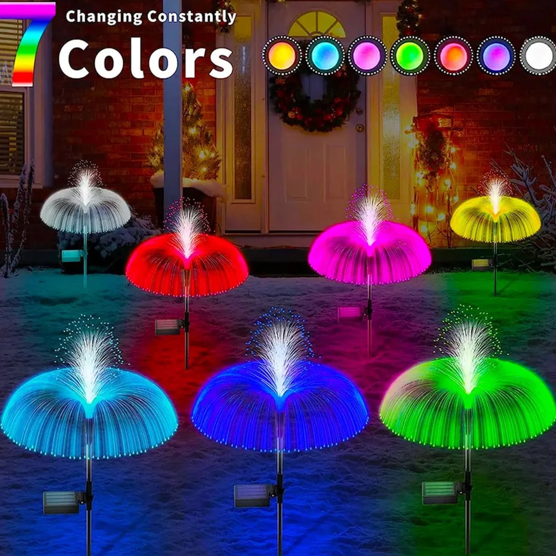 Merkloos’’ Kerstlasers^Solar Jellyfish Lamp - Tuinlamp - Led - Zonne-Energie - Veranderende Kleur - Solar Tuinlamp - Tuinlamp Zonne-Energie