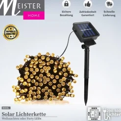 Meisterhome Kerstlichtsnoeren^Solar Led 300 Stuks Warm Wit Buitenverlichting Tuinverlichting Party