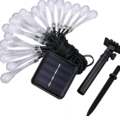 Merkloos Lichtslangen^Solar Tuinverlichting Garland 40 Led - Warm Wit - 6 Meter