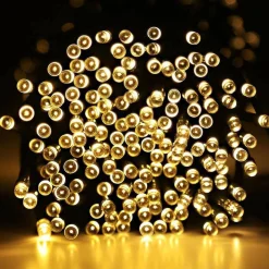 Rextech Kerstlichtsnoeren^Solar Tuinverlichting Lichtsnoer Holly - 200 Leds - Warm Wit Licht - Op Zonne-Energie