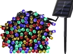 Rextech Kerstlichtsnoeren^Solar Tuinverlichting Lichtsnoer Holly - 100 Leds - Multicolor - Op Zonne-Energie
