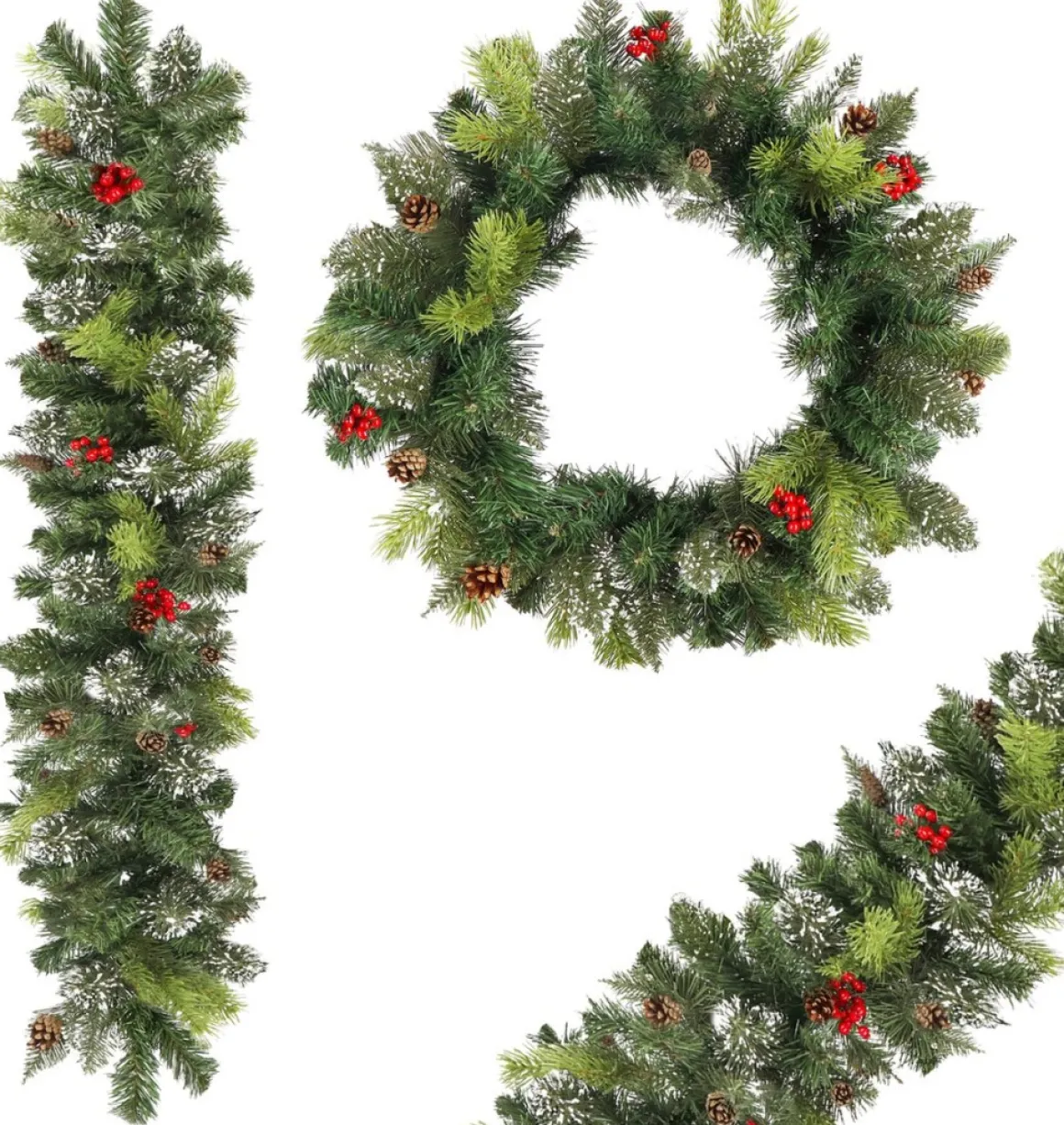 springos Guirlande - Kerstslinger Deluxe - 1 Meter - Groentinten Online