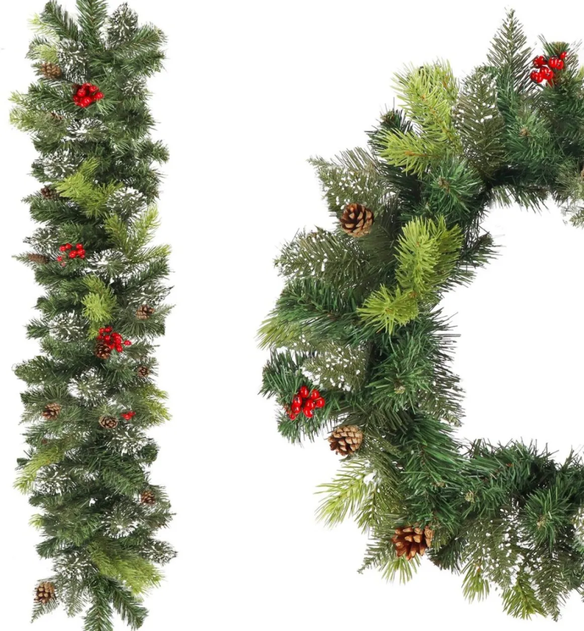 springos Guirlande - Kerstslinger Deluxe - 1 Meter - Groentinten Online