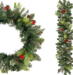 springos Guirlande - Kerstslinger Deluxe - 1 Meter - Groentinten Online