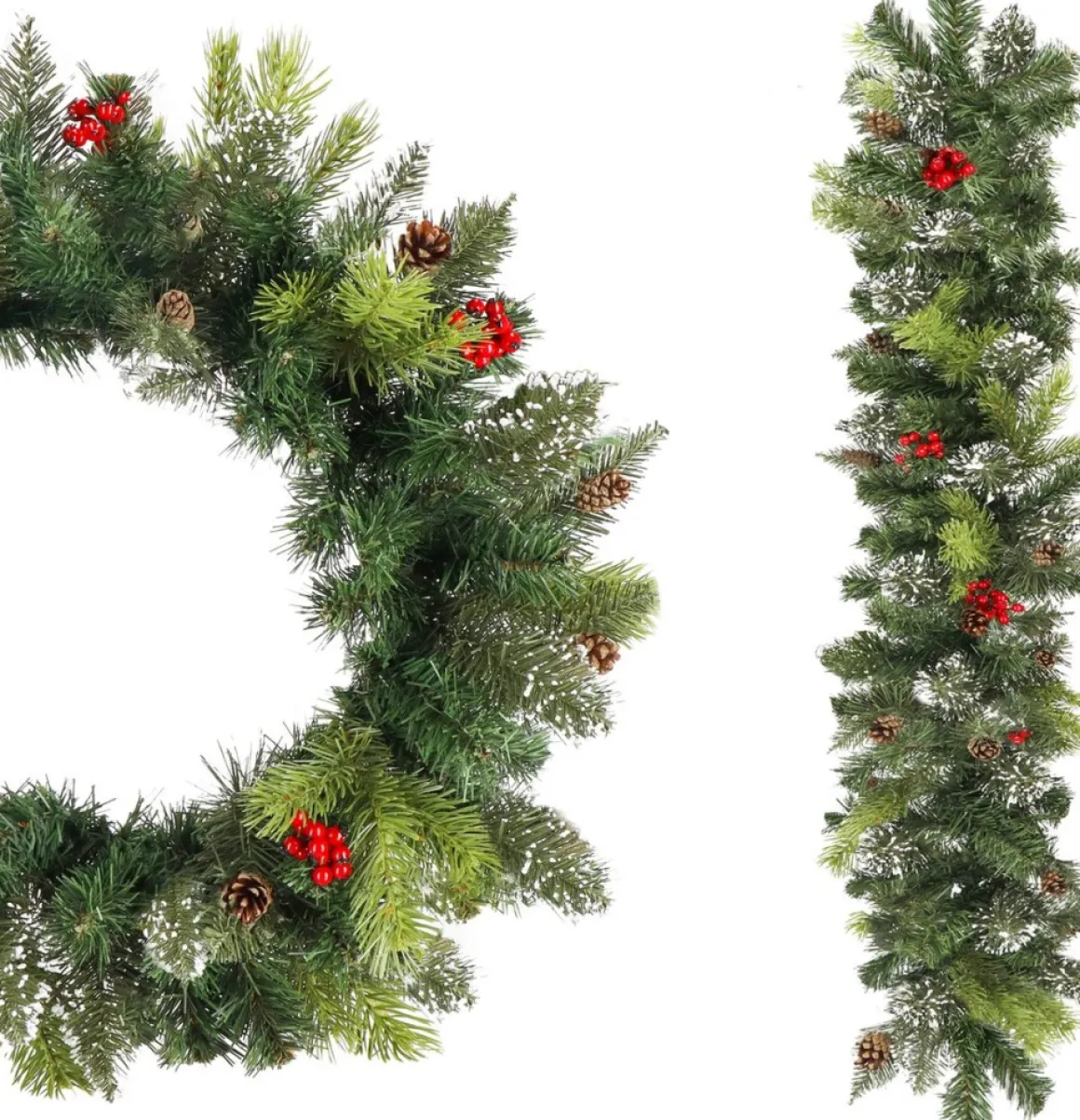 springos Guirlande - Kerstslinger Deluxe - 1 Meter - Groentinten Online