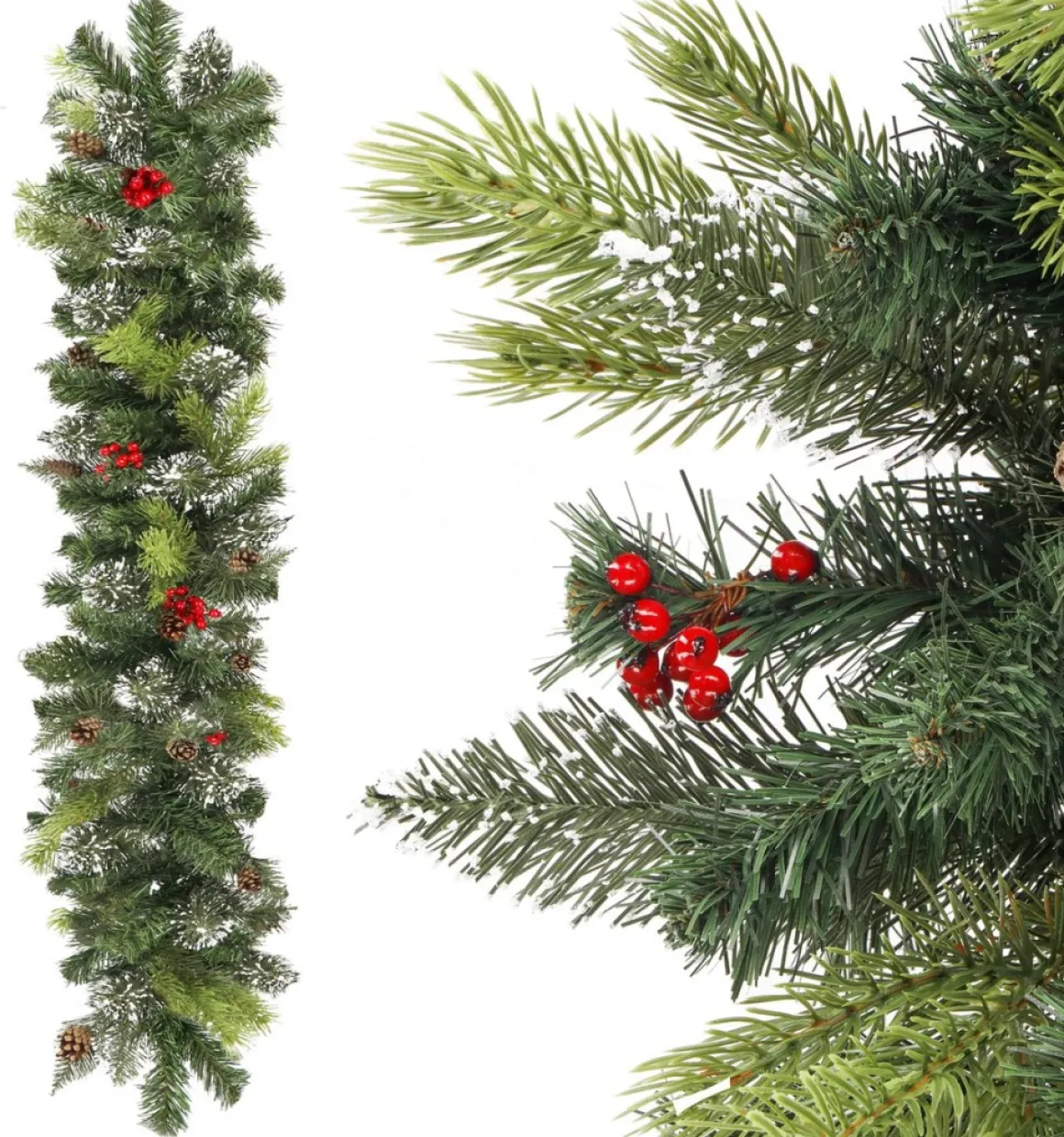 springos Guirlande - Kerstslinger Deluxe - 1 Meter - Groentinten Online