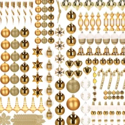 springos Kerstballen | Kerstversiering | Onbreekbaar | 153 Stuks | Goud/Wit Fashion