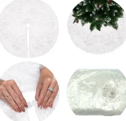 springos Kerstboomstandaarden^ Kerstboomrok | Kerstboomkleed | Kerstboomversiering | 72 Cm | Wit
