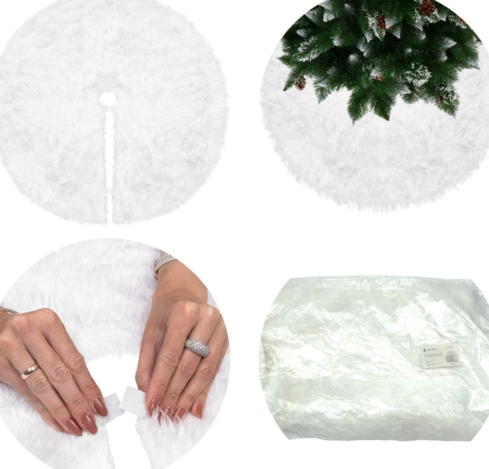 springos Kerstboomstandaarden^ Kerstboomrok | Kerstboomkleed | Kerstboomversiering | 85 Cm | Wit
