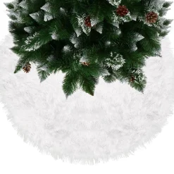 springos Kerstboomstandaarden^ Kerstboomrok | Kerstboomkleed | Kerstboomversiering | 115 Cm | Wit