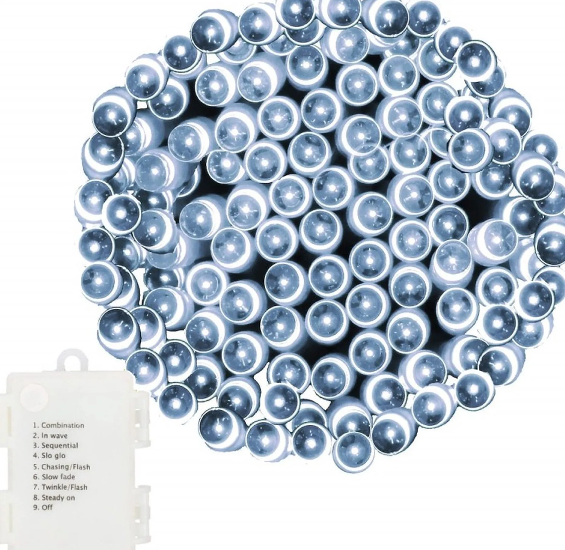 springos Kerstlichtsnoeren^ Kerstverlichting - Batterij - Afstandsbediening - 9 M - 120 Led - Koel Wit