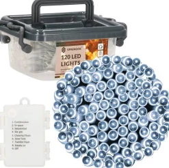springos Kerstlichtsnoeren^ Kerstverlichting - Batterij - Afstandsbediening - 9 M - 120 Led - Koel Wit