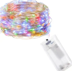 springos Kerstlichtsnoeren^ Kerstverlichting | 0.9 M | Waterdicht | Op Batterij | Led-Verlichting | Multicolor