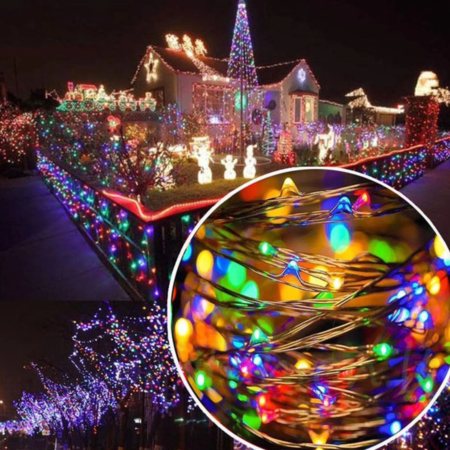 springos Kerstlichtsnoeren^ Kerstverlichting | 0.9 M | Waterdicht | Op Batterij | Led-Verlichting | Multicolor