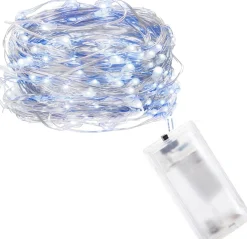 springos Kerstlichtsnoeren^ Kerstverlichting | 1.9 M | Waterdicht | Op Batterij | Led-Verlichting | Koel Wit/Blauw